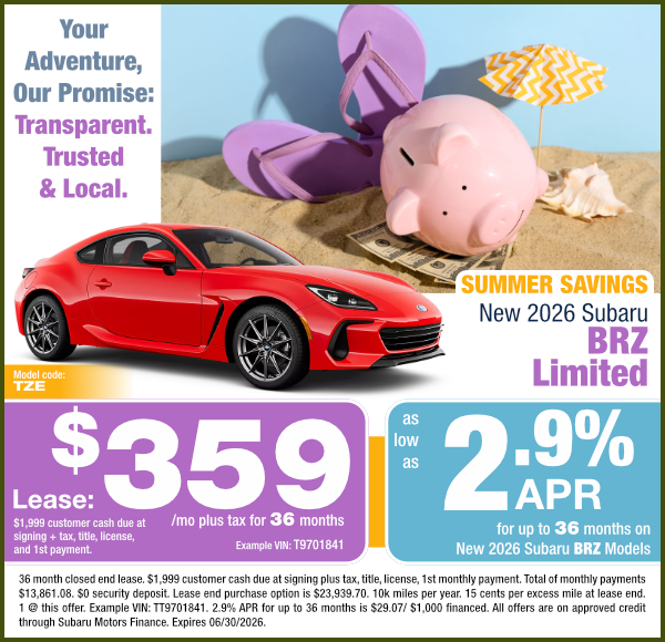 New 2026 Subaru BRZ Limited | Expires 6/30/26
