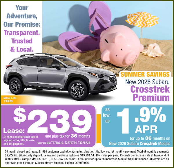 New 2026 Subaru Crosstrek Premium | Expires 6/30/26