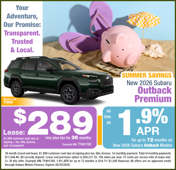 New 2026 Subaru Outback Models | Expires 6/30/26