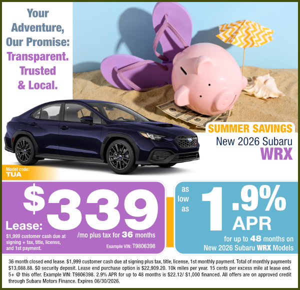 New 2026 Subaru WRX | Expires 6/30/26
