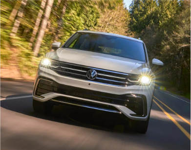 Front View of Volkswagen SUV driving