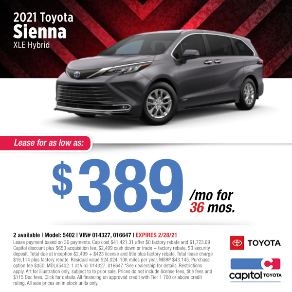 toyota sienna specials