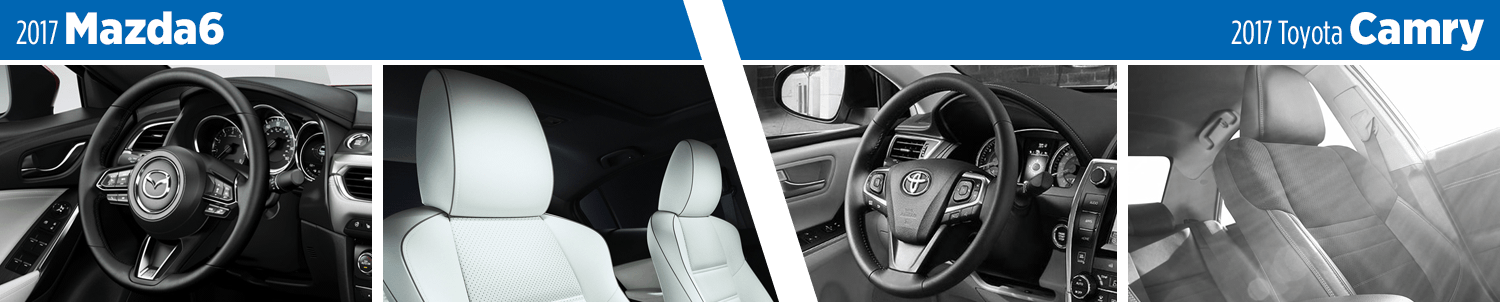 Compare the 2017 Mazda6 vs Toyota Camry Models Interior Styling