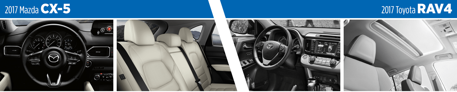 Compare the 2017 Mazda CX-5 vs Toyota RAV4 Models Interior Styling
