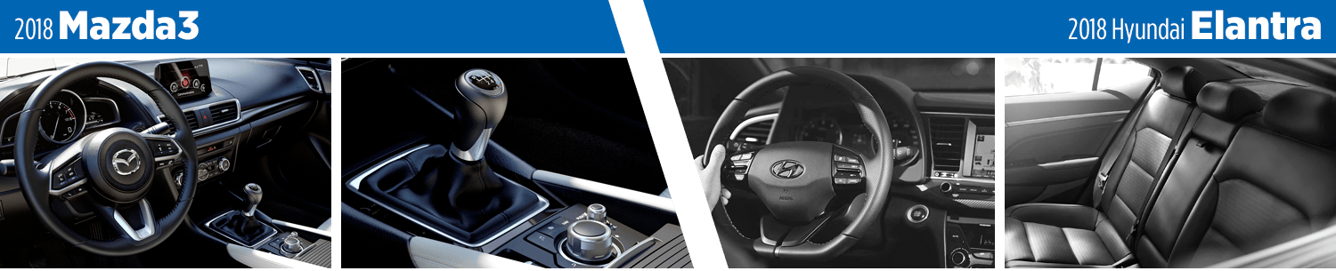 2018 Mazda3 vs 2018 Hyundai Elantra Interior Comparison