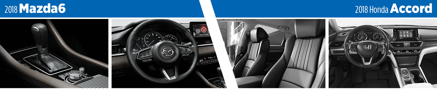2018 Mazda6 vs 2018 Honda Accord Interior Design Comparison