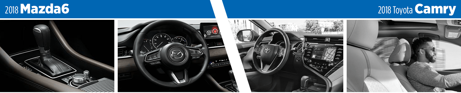 2018 Mazda6 vs 2018 Toyota Camry Interior Comparison