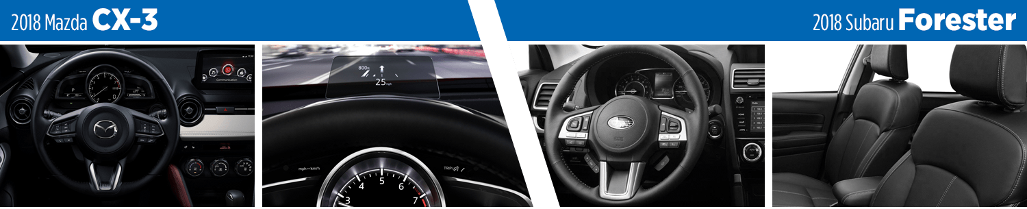 2018 Mazda CX-3 vs 2018 Subaru Forester Interior Design Comparison