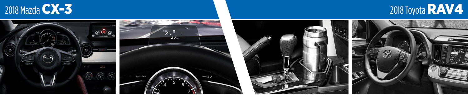 Compare the 2018 Mazda CX-3 vs Toyota RAV4 Models Interior Styling