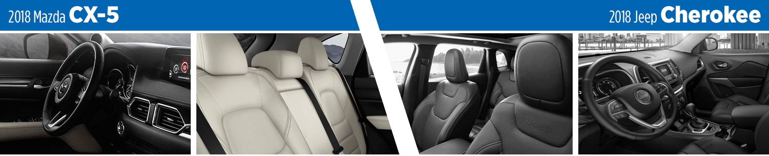 Compare the 2018 Mazda CX-5 vs Jeep Cherokee Models Interior Styling