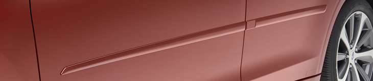 Body Side Molding Detail Photograph Close-up photograph of a Subaru body side molding.