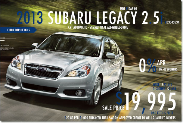 New 2013 Subaru Legacy 2.5i CVT San Francisco, California New 2013 Subaru Legacy 2.5i CVT San Francisco, California