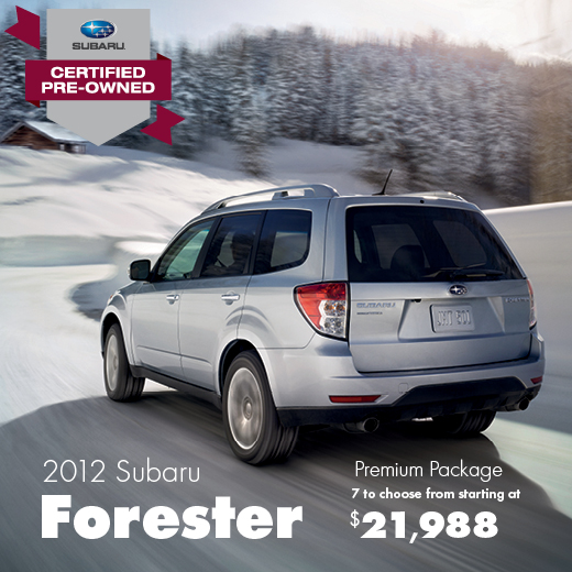 Certified Pre-Owned 2012 Subaru Forester Premium Sale Special serving Balland, Washington