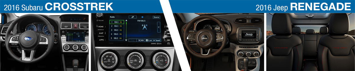 2016 Subaru Crosstrek VS Jeep Renegade Interior Comparison