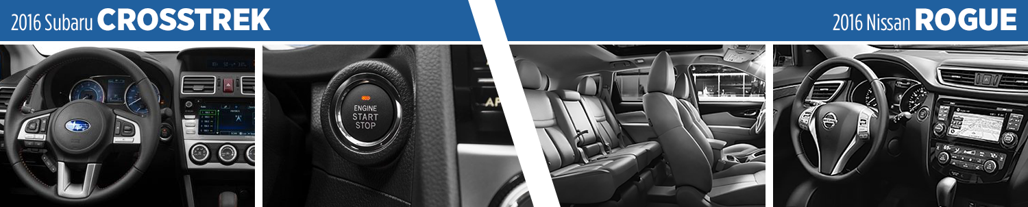 2016 Subaru Crosstrek vs 2016 Nissan Rogue Interior Comparison