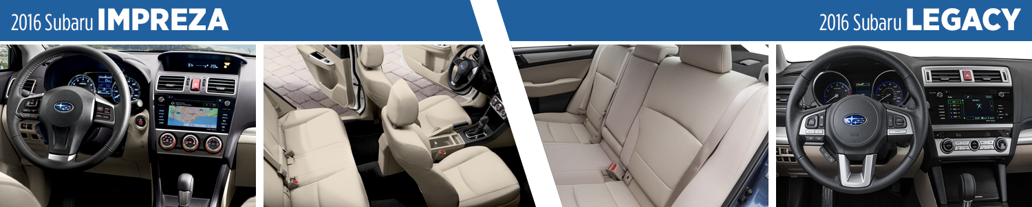 2016 Subaru Impreza vs 2016 Subaru Legacy Interior Comparison