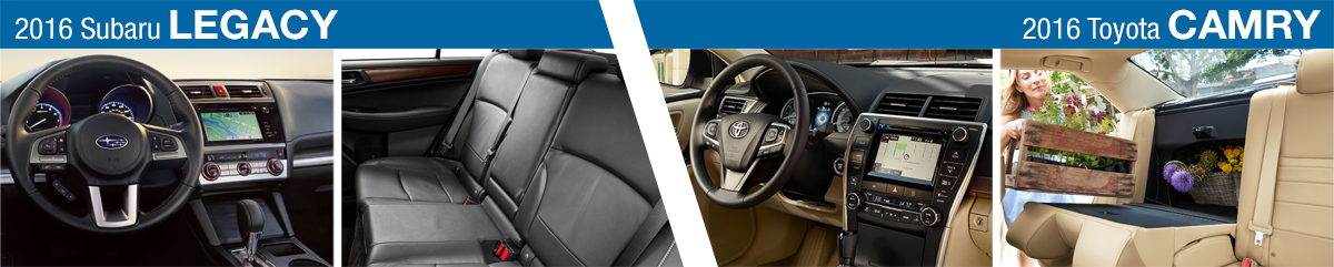 2016 Subaru Legacy VS 2016 Toyota Camry Interior Styling