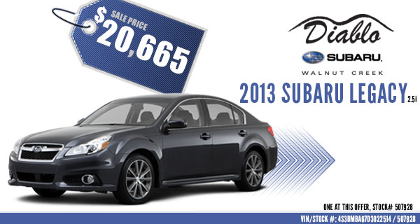 Concord New 2013 Subaru Legacy 2.5i Special Disocunt Sales Offer serving Lafayette, California Concord New 2013 Subaru Legacy 2.5i Special DIsocunt Sales Offer serving Lafayette, California