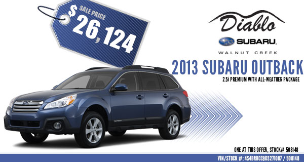 California New 2013 Sbuaru Outback 2.5i Premium Special Discount Offer serving Walnut Creek, California California New 2013 Sbuaru Outback 2.5i Premium Special Discount Offer serving Walnut Creek, California