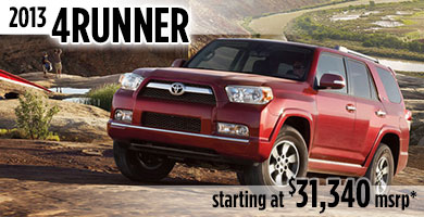 View details on the New 2013 Toyota 4Runner at Eddy's Toyota 2013 Toyota 4Runner at Eddy's Toyota serving Wichita, Kansas