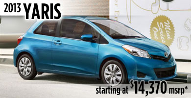 View details on the New 2013 Toyota Yaris at Eddy's Toyota 2013 Toyota Yaris at Eddy's Toyota serving Wichita, Kansas