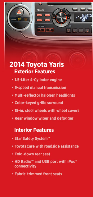 2014 Toyota Yaris Features at Eddy's Toyota and Scion of Wichita