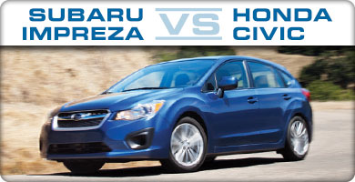 Subaru Impreza vs Honda Civic Comparison serving San Diego, National City, El Cajon, Carlsbad, and Escondido, California