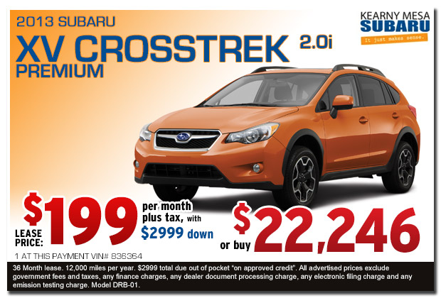 New 2013 Subaru XV Crosstrek Premium Sales Special serving San Diego, California