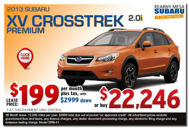 New 2013 Subaru XV Crosstrek Premium Sales Special serving San Diego, California
