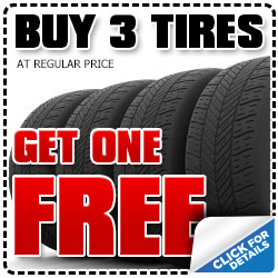 Subaru Buy 3 Get 1 Free Tire Special serving San Diego, California & Kearny Mesa