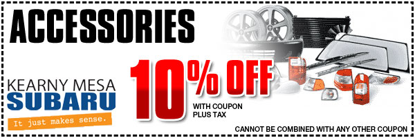 March Madness Parts Discount Coupon for all Genuine Subaru Accessories in-stock serving San Diego, CA