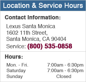Lexus Santa Monica Service Hours and Location