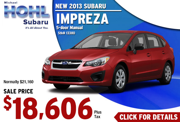 2013 Subaru Impreza 5-Door Manual Sale Special Reno, NV