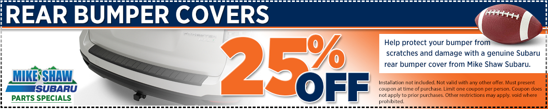 Click to print this special offer coupon on a genuine Subaru rear bumper cover from Mike Shaw Subaru serving Denver, CO