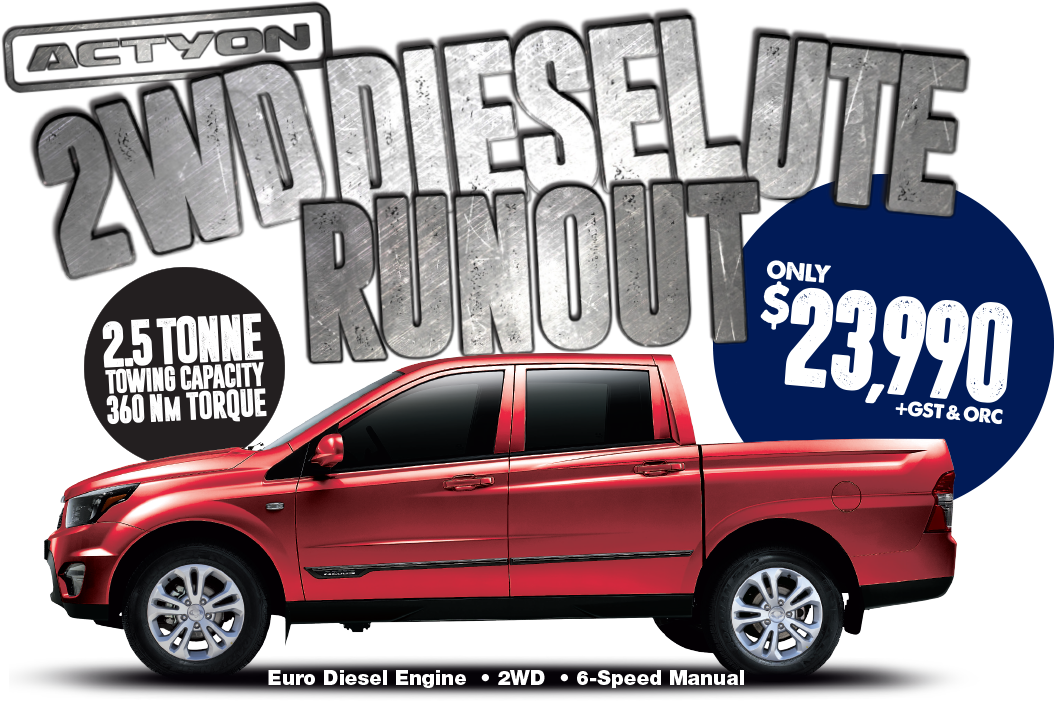 Save During the SsangYong Actyon 2WD Diesel UTE Runout Event
