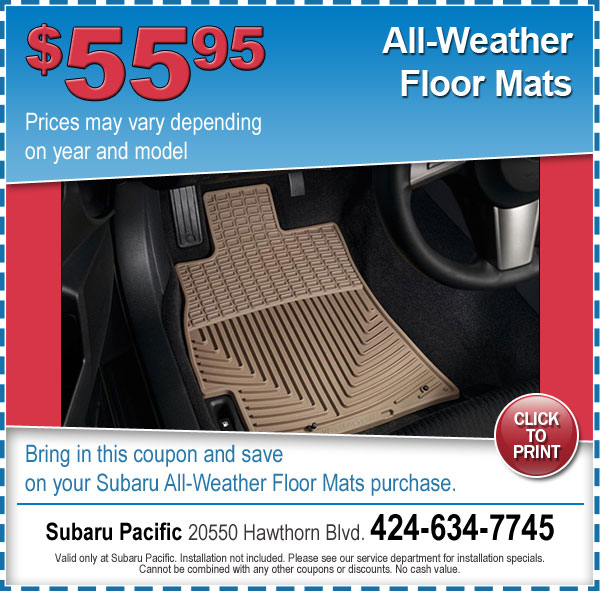 Subaru All-Weather Floor Mats Torrance, California