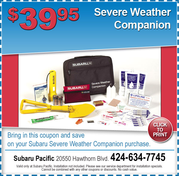 Subaru Pacific Severe Weather Companion Torrance