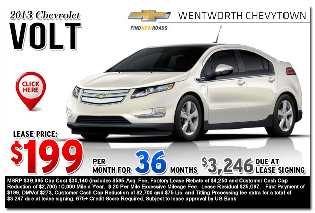 New 2013 Chevy Volt Sign & Drive Lease Special Offer serving Portland, OR