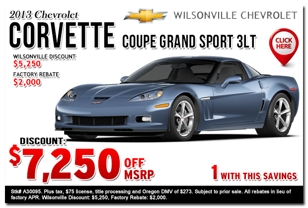 2013 Chevrolet Corvette Sales Special Portland, Oregon