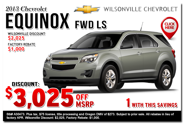 2013 Chevrolet Equinox AWD LT Sales Special Portland, Oregon