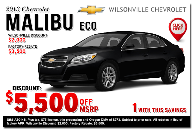 2013 Chevrolet Malibu ECO Sales Special Portland, Oregon
