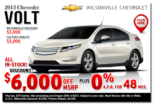 2013 Chevrolet Volt Sales Special Salem, Oregon