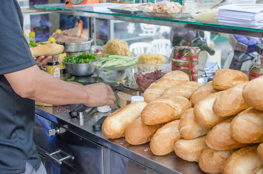 banh mi stall, Ho Chi Minh, Vietnam