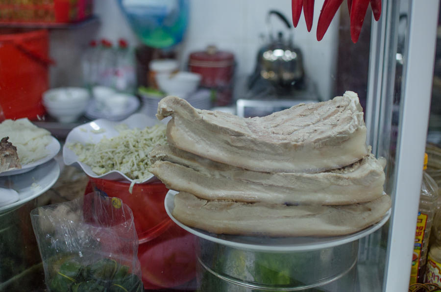 boiled pork, Con Market, Da Nang, Vietnam