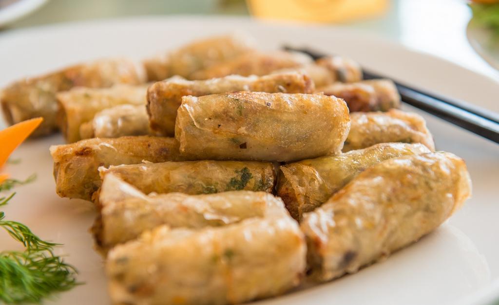 fried spring rolls, Halong Bay, Vietnam