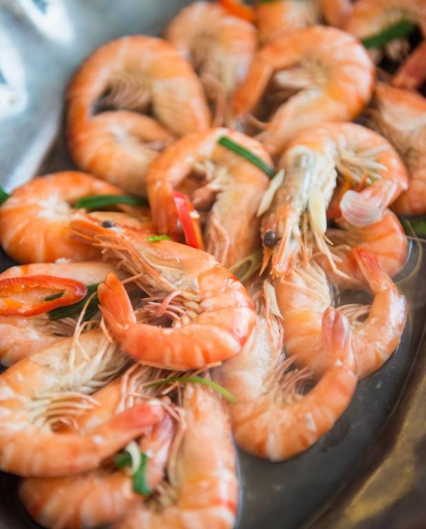 streamed shrimps, Halong Bay, Vietnam