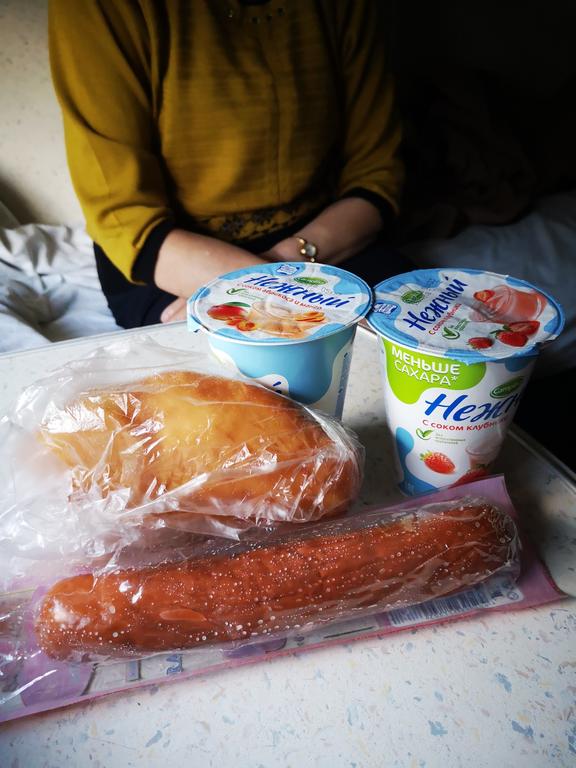 yogurt, bread, sausage, Beijing to Moscow train