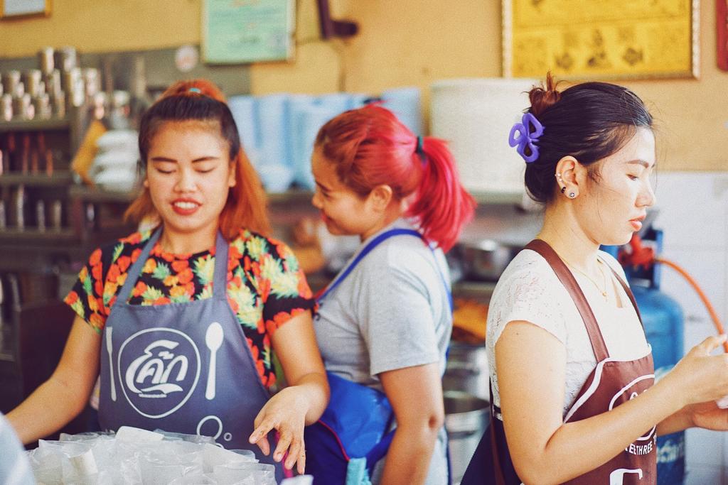 staff at Mr. Joe roast pork, Bangkok