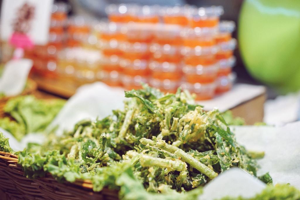 fried vegetables at Train Night Market Ratchada, Bangkok