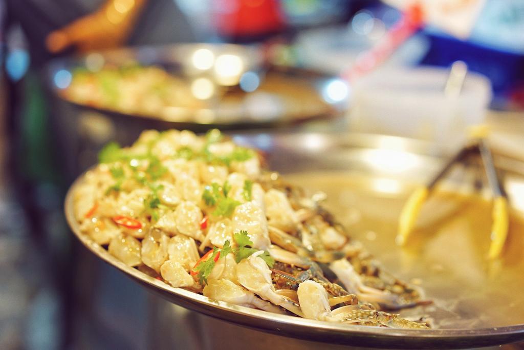 marinated crabs at Train Night Market Ratchada, Bangkok
